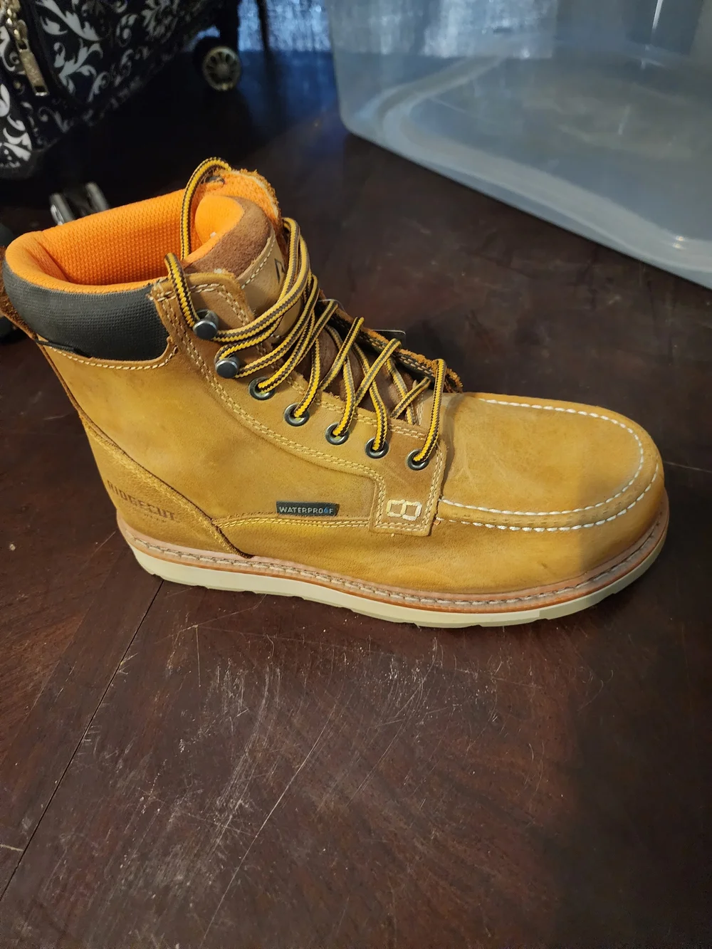 Men's Tan Leather Work Boots - Durable Outdoor Style